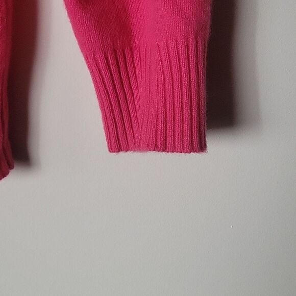 NEW VTG Express Pink XS Cashmere Sweater Cardigan Y2K Coquette Fitted 50s 60s - Picture 6 of 13